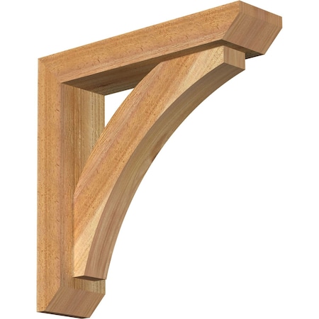 Ekena Millwork Thorton Slat Rough Sawn Bracket w/ Offset Brace, Western Red Cedar, 4"W x 16"D x 16"H BKT0402X16X16THR06RWR